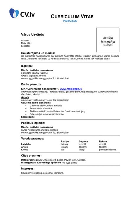 cv paraugs lv|cv paraugs lejupielādēt.